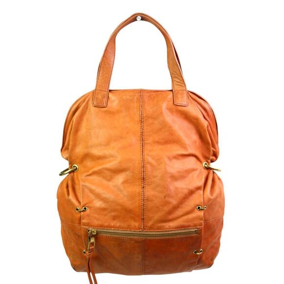 ROOMY Kooba TAN BROWN REAL LEATHER FRAME SHOULDER BAG TOTE HOBO HANDBAG SATCHEL - Picture 2 of 14